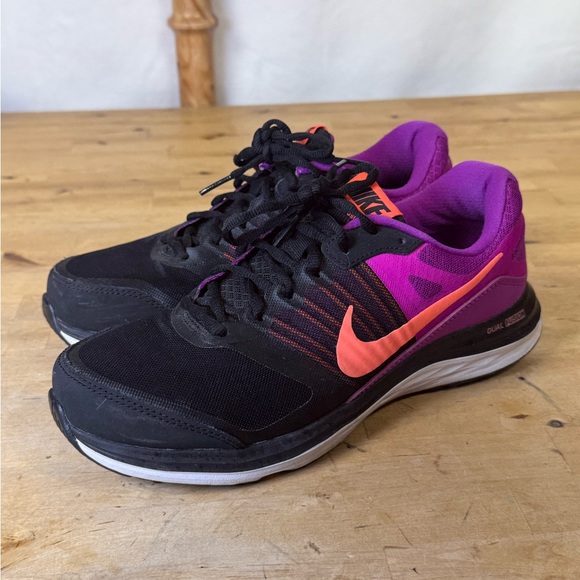 Nike Shoes - Nike Dual Fusion Run 3 Running Shoes Black Purple Women’s Size 9